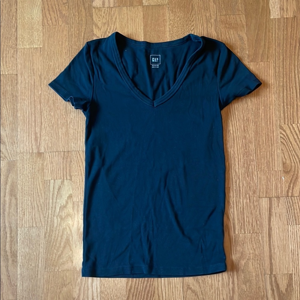 GAP Black Fitted Short Sleeve T-Shirt